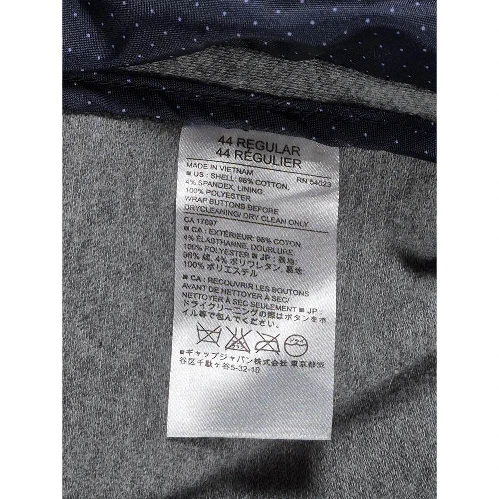 Banana Republic Mens 44R Tailored Slim Fit Gray Knit Blazer Sport Coat Jacket